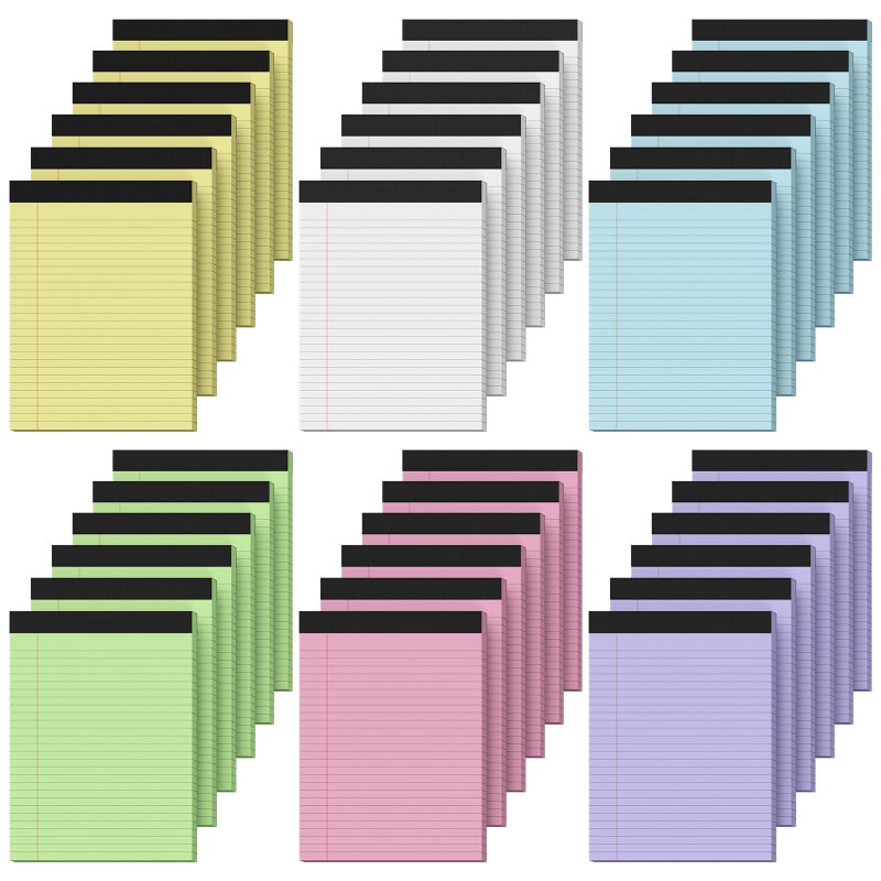 PINJINGPRO 36 Pack Legal Pads 8.5 x 11, Note Pads 8.5 x 11, Wide Ruled Colored Legal Pads, Multicolor Notepads 8.5 x 11 with Sturdy White Back, 30 Sheet/Notepad, Writing Pad for School, Home, Office - Image 1